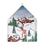 Christmas Santa and Snowman Woven Chair Covers Christmas Decor