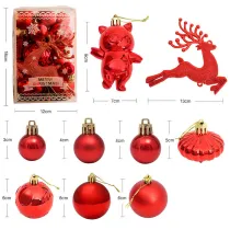 Merry Christmas 30 Pieces Deer and Matte Christmas Tree Ornaments Hanging Balls Decoration