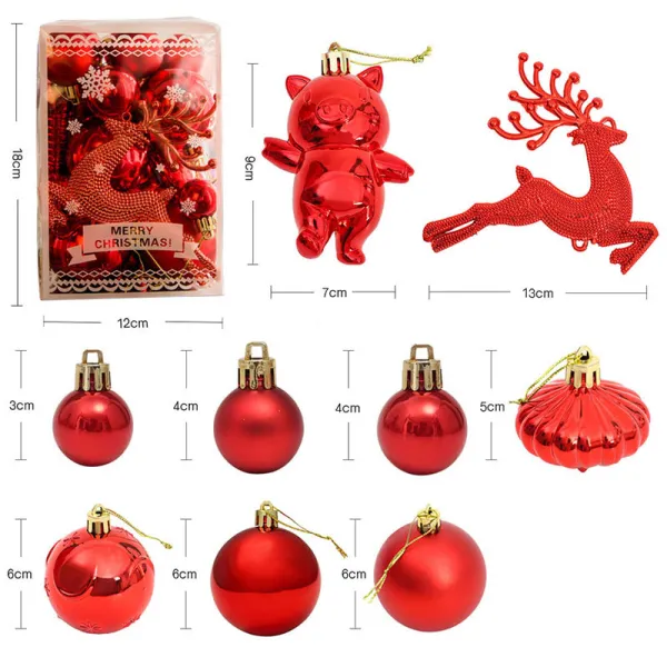 Merry Christmas 30 Pieces Deer and Matte Christmas Tree Ornaments Hanging Balls Decoration