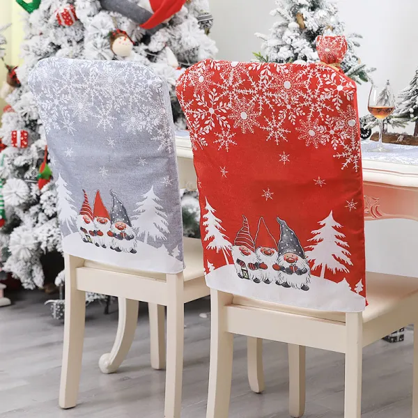 Christmas Cartoon Gnome Snowflake Home Chair Covers Christmas Home Decor