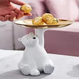 Home Polar Bear Tray Ornament Desktop Craft Ornament Figure Statue