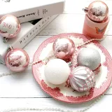Merry Christmas 20 Pieces Hollow Out and Matte Christmas Tree Ornaments Hanging Balls Decoration
