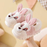 Toddler Kids Cartoon Cute Rabbit Cotton Plush Bunny Winter Warm Home Non-slip Shoes
