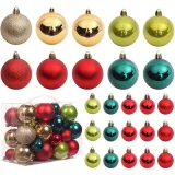 Merry Christmas 100 Pieces 6cm Hollow Out and Matte Christmas Ornaments Balls Decoration