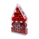 Merry Christmas 9 Pieces 4cm PET Hallow Out Christmas Tree Ornaments Hanging Balls Decoration