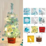 Christmas LED Light Up Xmas Tree with Stars and Snowflake Accessories Christmas Home Decoration