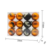 Happy 12 Pieces 6cm Halloween Spider and Pumpkin Printed Matte Hanging Ornaments Balls Halloween Decoration
