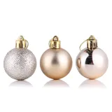 Merry Christmas 24 Pieces 8cm Frosted and Matte Christmas Tree Ornaments Hanging Balls Decoration