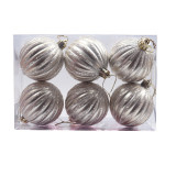 Merry Christmas 6 Pieces 6cm Matte and Frosted Christmas Balls Home Party Decoration