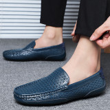 Men Low Cut Round Toe One Pedal Formal Leather Shoes