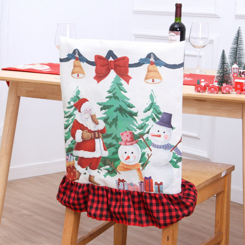 Christmas Dining Decor Reindeer Woven Chair Covers Christmas Home Decor