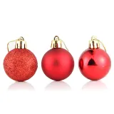 Merry Christmas 24 Pieces 8cm Frosted and Matte Christmas Tree Ornaments Hanging Balls Decoration