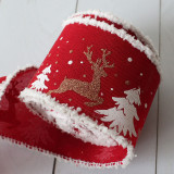 Merry Christmas 5m DIY Elk Linen Streamer Ribbon Christmas Party Decoration