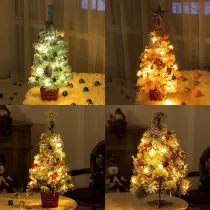 Christmas LED Light Up Xmas Tree with Snowflake and Balls Accessories Christmas Home Decoration