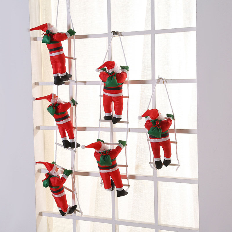 Christmas Santa Claus Climbing the Ladder Christmas Ornament Decoration