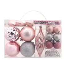 Merry Christmas 50 Pieces Christmas Tree Ornaments Hanging Balls and Snowflake Decoration
