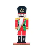 Christmas 3 Pieces Wooden Walnut Soldier Christmas Home Ornament Decoration
