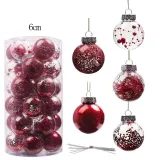 Merry Christmas 30 Pieces 6cm Transparent Sequins Christmas Tree Ornaments Hanging Balls Decoration