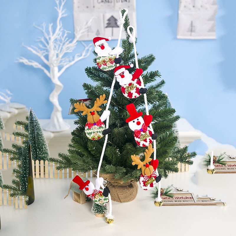 Christmas Santa Deer and Snowman Climb Rope Christmas Ornament Decoration