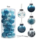 Merry Christmas 30 Pieces 6cm Transparent Sequins Christmas Tree Ornaments Hanging Balls Decoration