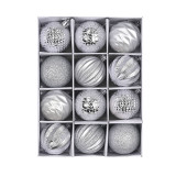 Merry Christmas 12 Pieces 6cm Flower Painted Matte Christmas Tree Ornaments Hanging Balls Decoration