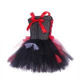 3 PCS Vampire Halloween Cospaly Carnival Party Toddler GirlsTutu Dress Slip Dress Costume Set