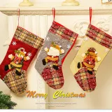 Christmas Cartoon Woven Handwork Santa Claus Gift Socks Bag Christmas Ornament Decoration