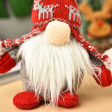 Christmas Handmade Knitted with Reindeer Hat Gnome Christmas Ornament