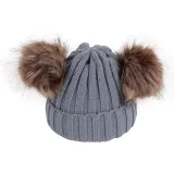 Baby 2 Pieces Knitted Plush Hat and Scarf Outdoor Winter Warm Hat