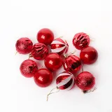 Merry Christmas 12 Pieces 6cm Painted and Matte Christmas Tree Ornaments Hanging Balls Decoration