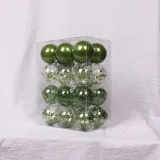 Merry Christmas 24 Pieces 6cm Transparent and Matte Christmas Tree Ornaments Hanging Balls Decoration