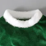 Christmas Red And Green Vintage Long Sleeve Flare Bottom Velvet Santa Costume Cosplay Set