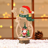 Christmas Wooden Plate Snowman and Xmas Tree Christmas Ornament Decoration