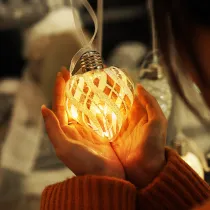 Merry Christmas LED Pine Cones Lights Christmas Tree Ornaments Hanging Decoration