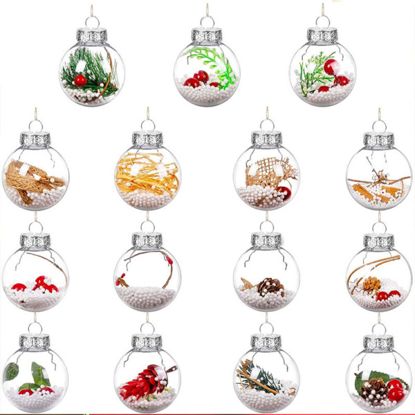 Merry Christmas 15 Pieces 6cm DIY Xmas Ball Christmas Tree Hanging Ornaments