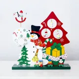 Christmas Santa and Snowman Music Box Wooden Plate Christmas Ornament Decor