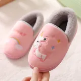 Toddler Kids Cartoon Animals Pony Cotton Plush Winter Shoes Home Slipper
