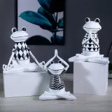 Home Yoga Frog Ornament Desktop Craft Ornament Figure Statue