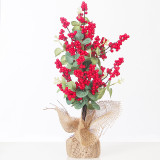 Christmas Handwork Artificial Holly Berries Potted Plants Home Decoration Christmas Ornament