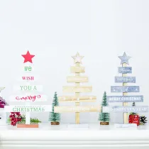 Christmas Painted Letter Card Xmas Tree Christmas Ornament Decoration
