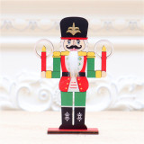 Christmas 3 Pieces Wooden Walnut Soldier Christmas Home Ornament Decoration