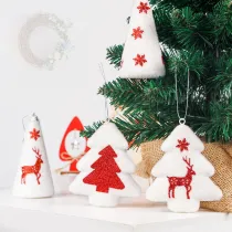 Merry Christmas 6 Packs Foam Christmas Tree Hanging Ornament Christmas Decoration
