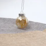 Merry Christmas 3 Pieces 6cm Ribbon Christmas Tree Ornaments Hanging Balls Decoration