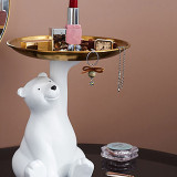 Home Polar Bear Tray Ornament Desktop Craft Ornament Figure Statue