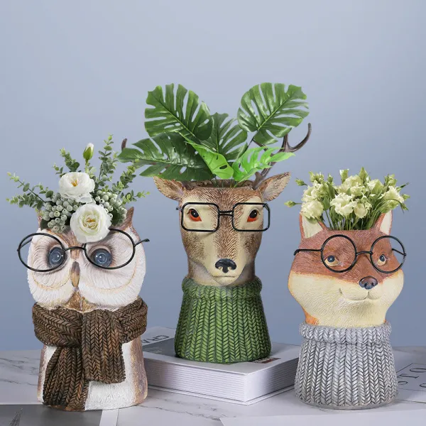 Home Plants Garden Ornament Animals Resin Craft Desktop Ornament Figure Statue
