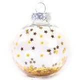 Merry Christmas 6 Pieces 6cm Transparent Stars Christmas Tree Ornaments Hanging Balls Decoration