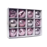 Merry Christmas 12 Pieces 6cm Painted and Matte Christmas Tree Ornaments Hanging Balls Decoration
