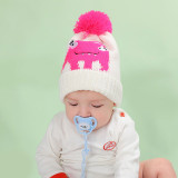 Baby Woolen Knitted Hat Little Monster Printed Outdoor Winter Warm Hat