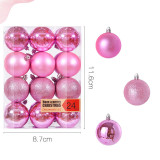 Merry Christmas 24 Pieces 6cm Matte Christmas Tree Ornaments Hanging Balls Decoration