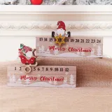 Merry Christmas Santa Claus Wooden Calendar Christmas Home Ornament Decoration